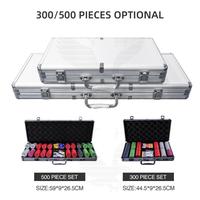 YH Casino Chip Nouveaux jetons de poker 500 pcs/Set de jetons en céramique Kit de poker dans un boîtier en aluminium argenté