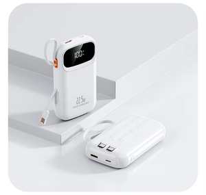 แบตเตอรี่สำรองแบบพกพาขนาด 10000mAh 22.5W ชาร์จเร็ว พร้อมสายชาร์จในตัว จอแสดงผล LED แบตเตอรี่สำรองสำหรับเดินทางสำหรับ iPhone - Product Image 2