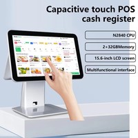 Terminal de Punto de Venta con Pantalla Táctil Dual de 15.6 Pulgadas, Sistemas POS Todo en Uno, Software para PC POS, Uso Fuera de Línea, NFC, para Comercio Minorista y Restaurantes