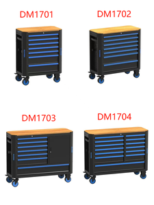 7 दराज औद्योगिक उपकरण ट्रॉली में 312 पीसी उपकरण, लॉक कीड लकड़ी के काम के शीर्ष फिक्स्ड कैस्टर और पावर बार - Product Image 6