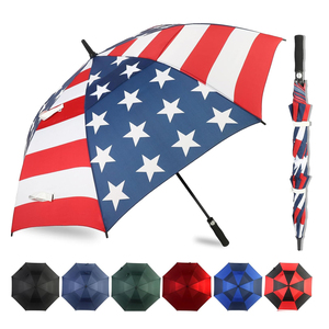 Paraguas de golf con dosel doble a prueba de viento de Estados Unidos con protección UV Logo de Chicago Cubs Clear Clicgear Design - Product Image 1