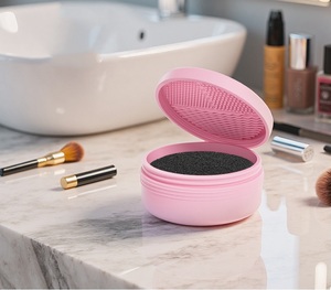 Éponge de nettoyage légère en silicone pour pinceaux de maquillage, format voyage, pour le démaquillage - Outil de nettoyage en gros - Product Image 3