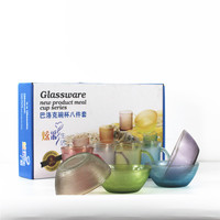 Lot de 8 Bols en Verre Fait Main Transparent pour Table, Vente Chaude, Personnalisé Usine, Vaisselle de Cuisine Maison