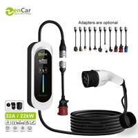 Chargeur de voiture électrique portable Zencar 6A10A 20A 32A Adaptateur de charge EVSE Connecteurs CEE et Schuko pour les chargeurs de véhicules électriques en voyage