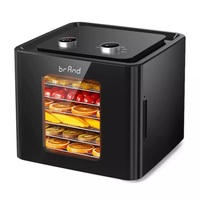 LED Display 370-450W 6-delige 6-laags huishoudelijke dehydrator fruitdroger met 35-70°C temperatuurregeling