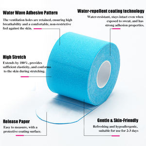 Bande de kinésiologie élastique en coton MZ 5 cm unisexe, de qualité supérieure, athlétique, imperméable, hypoallergénique, sans latex, pour le soutien musculaire - Product Image 2