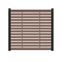 Clôture en bois naturel de style rétro, surface lisse et délicate, anti-rayures, clôture en WPC de qualité supérieure pour la maison et le jardin