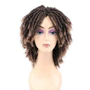 Faux locs crochet hair parrucca sintetica riccia parrucca africana dreadlock twist braid parrucca piena dea locs