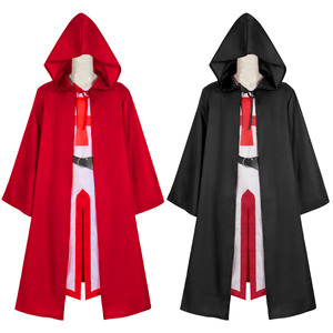 Costume da Guerriero Rinascimentale, Mantello Nero, Tunica Medievale da Cavaliere Templare, Abbigliamento per Cosplay - Product Image 2