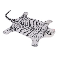 Tapis en peluche de tigre blanc, super doux, personnalisé, moelleux, bas quantité minimale de commande, grande taille