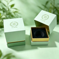 Boîte à bougies rigide personnalisée avec estampage doré, boîte cadeau à deux pièces avec couvercle et base, avec insert en mousse EVA pour l'emballage de cadeaux d'aromathérapie parfumée