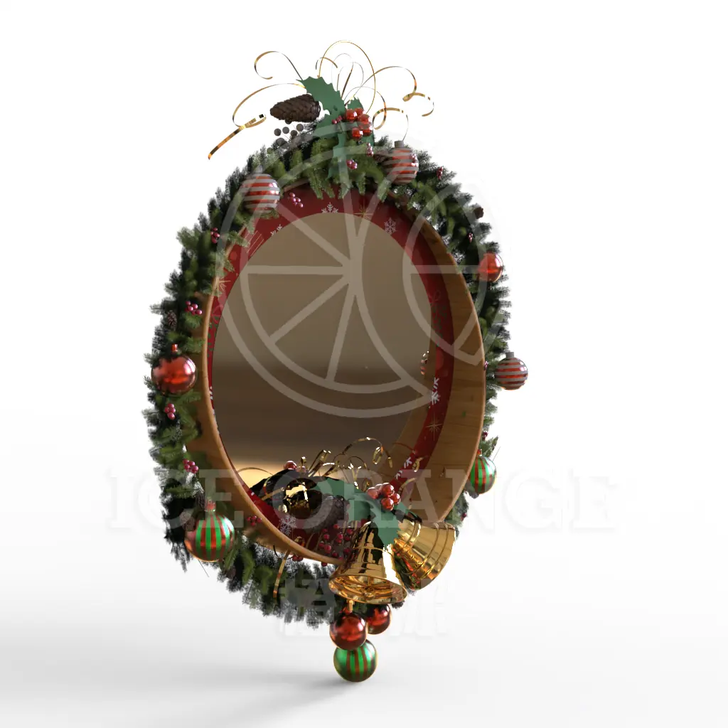 مرآة حائط لعيد الميلاد 2024، مرآة معلقة للتزيين، لتزيين المنزل، هدية تزيين حفلات عيد الميلاد