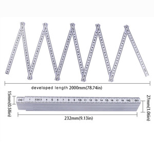 Regla de medición <span class=keywords><strong>multi</strong></span>ángulo de plástico ABS de 1M de largo, regla plegable de dibujo multisección portátil de ángulo fijo con perno de Metal con logotipo - Product Image 2