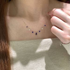 Collier en argent pur S925 avec petit cadenas en forme de cœur, pendentif superposé entièrement serti de diamants, style simple, mignon, exquis et tendance - Product Image 2