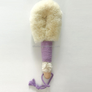 C dri spazzola esfoliante per il corpo fibra di Sisal doccia vegana spazzola per il bagno indietro esfoliazione Scrubber massaggio pelle in legno spazzola asciutta per il corpo - Product Image 2