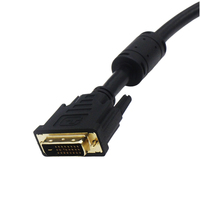 Câble UL20276 Al/Myalr tressé à double liaison 2m noir gaine en PVC 26AWG DVI mâle à mâle Applications électroniques connecteur équivalent