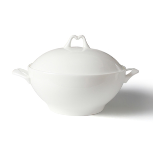 Soupière blanche en porcelaine fine avec couvercle, grande marmite à soupe en céramique, <span class=keywords><strong>terrine</strong></span> à soupe de 9 pouces - Product Image 3