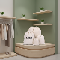Pochette pour cordon de tirage en gros bon marché toile de coton naturel sac à cordon anti-poussière promotionnel personnalisé Pack sac avec logo