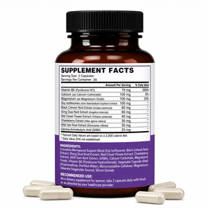 Dietary Supplement High-Protein Gluten-Free Herbal Extract Organic <b>Menopause</b> Capsules for Adult Women-60 Capsules/Bottle - Product Image 4