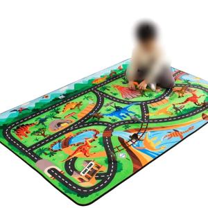 Alfombra Infantil con Estampado de Dinosaurios, Alfombra de Juego Personalizada, Tapete de Juego para Niños, Tapete de Carretera - Product Image 2