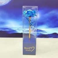 Boîte cadeau Rose dorée 24k, fleur de Rose décorative conservée, feuille d'or Rose pour cadeau de saint-valentin