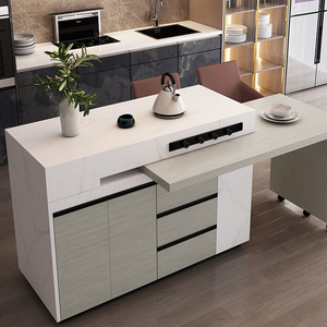 <span class=keywords><strong>Îlot</strong></span> de <span class=keywords><strong>cuisine</strong></span> <span class=keywords><strong>avec</strong></span> armoire de <span class=keywords><strong>rangement</strong></span> coulissante, meuble pratique, unité centrale - Product Image 6