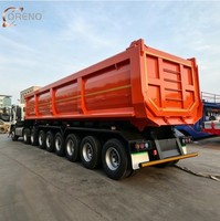 Semi-remorque à benne basculante à 3 essieux de 60 tonnes pour le transport de sable et de pierres