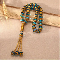 Tasbih Muslim Arab 33 Butir 10cm, Rosario Kaca, Tali Tangan Tesbi, Misbaha, Hazan, Gelang Manik, Trendi, Hadiah Ulang Tahun, Lainnya