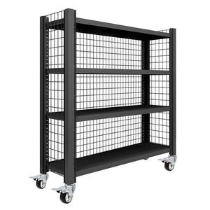 Height Adjustable 4 Layer Metal <b>Storage</b> <b>Racking</b> Shelves with Net Board - Product Image 1