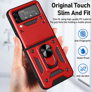 Mạnh mẽ camshield Trường hợp với vòng kim loại đứng cho Samsung lật 3 lật <span class=keywords><strong>4</strong></span> lật 5 Huawei P50 túi lật 6 Motorola RAZR 40 siêu - Product Image 3