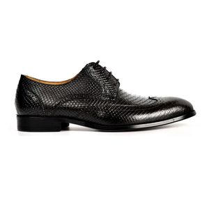 Chaussures habillées de luxe pour hommes, à lacets, bout pointu, en cuir véritable, semelle extérieure en caoutchouc, cousues à la main, idéales pour le bureau, les mariages et les soirées, collection Printemps - Product Image 2
