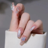 Ventes chaudes, sans danger pour l'environnement, avec colle, faux ongles longs et luxueux, vente en gros, design français, ongles pressés recyclés, beauté