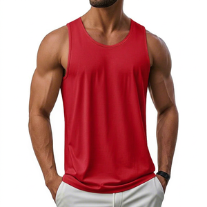 Men's Solid Color Knitted Tank Top Cotton Rayon Polyester Blend Breathable Lightweight Casual Sleeveless <b>Vest</b> Plus Size - Product Image 1