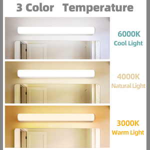 ไฟติดผนัง LED สแตนเลสสตีลทันสมัยสำหรับห้องน้ำ กระจกแต่งหน้า แสงวอร์มไวท์ 2700K ติดผนัง รับประกัน 3 ปี CRI 80 - Product Image 2