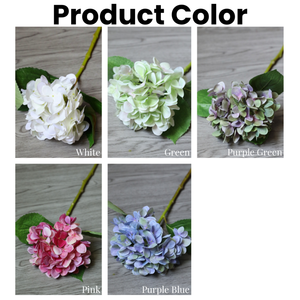 Flores Artificiales de Hortensia Blancas y Verdes de Tela de Seda de Alta Calidad para Decoración de Bodas al por Mayor - Product Image 3