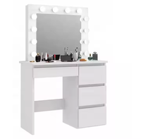 Meubles de chambre multifonctionnels Miroir de couleur blanche avec ampoules Coiffeuse avec tabouret