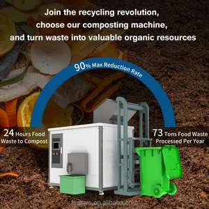 Turn Waste To Organic Compost Food Waste Composter Garbage Recycling Equipment