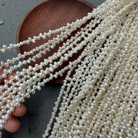 Perles de riz irrégulières allongées de 39 cm, 3-3,5 mm, à trois à sept trous, origine Chine, perles d'eau douce naturelles sans pépins