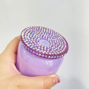 Couvercles en plastique acrylique PP avec strass colorés pour canettes en verre de 16 oz – Expédition depuis l'entrepôt américain - Product Image 5