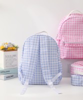Sac à dos de style nouveau pour étudiant, motif à carreaux frais et doux, style pastoral, sac d'école, sac à dos de voyage courte distance