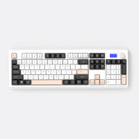 Clavier à membrane sans fil USB Type-C 2,4 GHz 910 personnalisable avec écran et bouton multifonction, 104 touches, trois modes