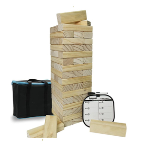 Tour <span class=keywords><strong>de</strong></span> dégringolade en bois <span class=keywords><strong>de</strong></span> 54 pièces 7.1X7.2X25.2 pouces <span class=keywords><strong>jeu</strong></span> <span class=keywords><strong>de</strong></span> blocs en bois avec sac en toile <span class=keywords><strong>de</strong></span> plateau <span class=keywords><strong>de</strong></span> <span class=keywords><strong>jeu</strong></span> pour jouer en plein air - Product Image 1