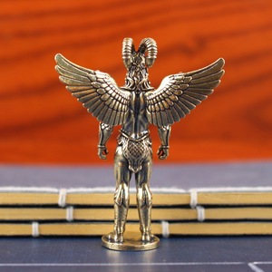 Ornement en laiton Diable et Dieu Ovin, Artisanat Métallique Rétro, Décoration <span class=keywords><strong>de</strong></span> Table Visage d'Agneau, Petite Figurine Créative - Product Image 3