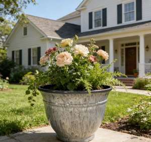 Pot Bunga <span class=keywords><strong>Resin</strong></span> Motif Kayu Ungu Vintage Kaliber Besar untuk Dekorasi Rumah Retro, Cocok untuk Taman Dalam dan Luar Ruangan - Product Image 6