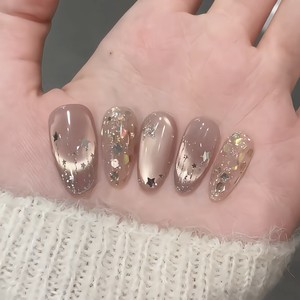 Esmalte <span class=keywords><strong>de</strong></span> <span class=keywords><strong>Uñas</strong></span> Acrílico Semitransparente con Diseño <span class=keywords><strong>de</strong></span> Rosas y <span class=keywords><strong>Tulipanes</strong></span>, Estilo Barroco, con Estrellas, Luna y Varita <span class=keywords><strong>de</strong></span> Hada, Brillante y Ultrafino - Product Image 3