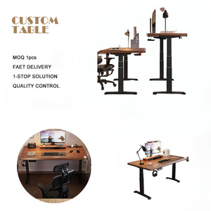 <span class=keywords><strong>Scrivania</strong></span> da Ufficio e Gaming Regolabile in Altezza con Motore Singolo, Tavolo Elettrico in Legno Massello Stile Retrò, <span class=keywords><strong>Scrivania</strong></span> Ergonomica in Piedi - Product Image 1