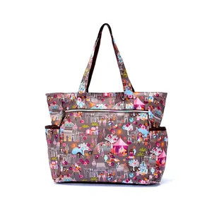 Custom print fashion waterproof polyester handbag