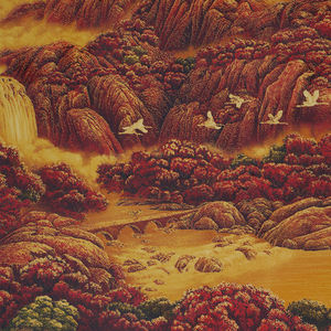 Adornos de Latón de la Fortuna, <span class=keywords><strong>Pintura</strong></span> de Paisaje Chino, Adecuados para Fines Decorativos en Salas de Estar y Comedores de Hoteles - Product Image 6