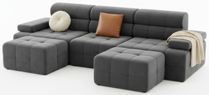 Fauteuil et ottoman carrés surdimensionnés rembourrés, fabriqués en Chine, pour salon et villa, emballés sous vide, faible MOQ disponible - Product Image 3