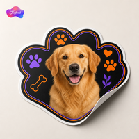 Stiker Hewan Peliharaan Custom Die Cut 3 Inch Vinyl Matte Stiker Grafis Anjing Golden Retriever untuk Kemasan Hadiah Stiker Die Cut